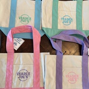Trader Joe's Canvas Tote Bags Set